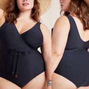 Anthropologie V Neck One Piece Swim, 1X